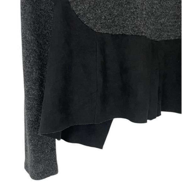 Mod-O-Doc Soft Black Suede and Grey Knit Cardigan Sweater - Picture 8 of 9